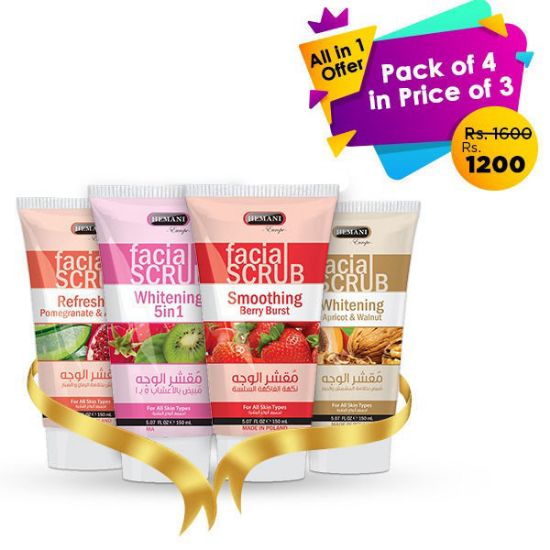 All in 1 pack of 4 in price of 3 (Face Scrub)