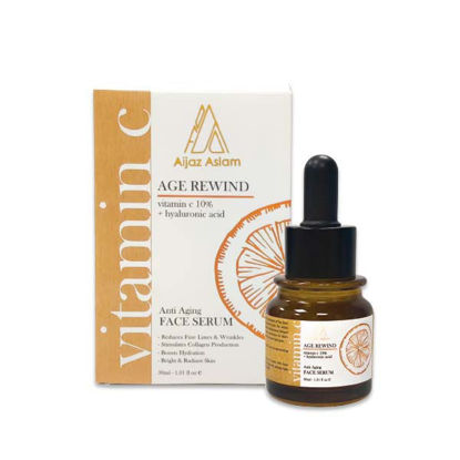 Age Rewind Face Serum with Vitamin C 10% + Hyaluronic Acid (Aijaz Aslam) 
